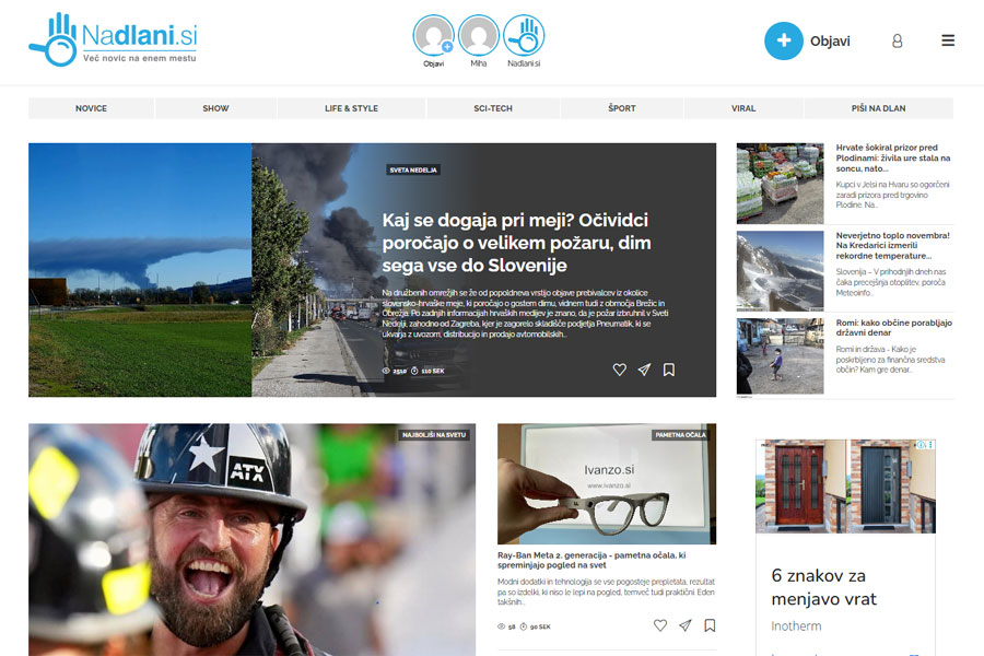 Raznolike vsebine na portalu Nadlani.si